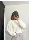 Studio Nakışlı Sweatshirt - Beyaz