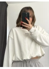 Studio Nakışlı Sweatshirt - Beyaz