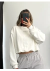 Studio Nakışlı Sweatshirt - Beyaz