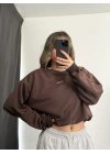 Studio Nakışlı Sweatshirt - Kahve
