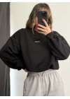 Studio Nakışlı Sweatshirt - Siyah