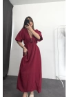Sua Müslin Elbise -Bordo