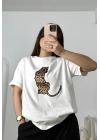 Tiger Oversize Tshirt - Beyaz