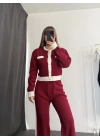 Tina Hırkalı Triko Takım - Bordo