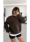Tshirt Detaylı Sweatshirt - Kahve