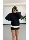 Tshirt Detaylı Sweatshirt - Lacivert