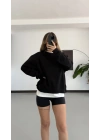 Tshirt Detaylı Sweatshirt - Siyah