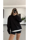 Tshirt Detaylı Sweatshirt - Siyah