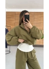 Tshirt Detaylı Takım - Haki