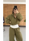 Tshirt Detaylı Takım - Haki