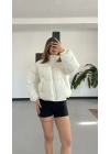 Valeria Şişme Muadil Mont - Beyaz