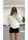 Valeria Şişme Muadil Mont - Beyaz