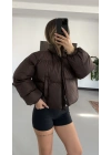 Valeria Şişme Muadil Mont - Kahve