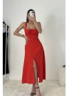 Valery Askılı Aerobin Elbise - Kırmızı