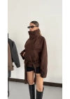 Veasna Dik Yaka Kaşe Kaban - Kahve
