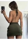 Vera Toka Detay Elbise - Haki