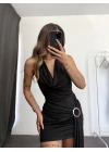 Vera Toka Detay Elbise - Siyah