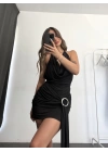 Vera Toka Detay Elbise - Siyah