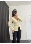 Veronica Fermuarlı Triko Kazak - Taş