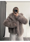 Victoria Parıltılı Kürk - Gri