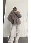 Victoria Parıltılı Kürk - Gri