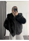 Victoria Parıltılı Kürk - Siyah