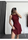 Vidya Kloş Elbise - Bordo