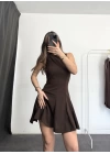 Vidya Kloş Elbise - Kahve