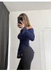Vien Asimetrik Bluz - Lacivert