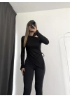 Vien Asimetrik Bluz - Siyah
