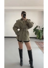 Vina Kısa Trençkot - Haki