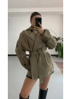 Vina Kısa Trençkot - Haki