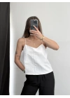 Viola Keten Crop - Beyaz
