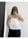 Viola Keten Crop - Beyaz