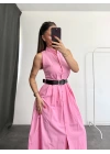 Windy Kemerli Elbise - Pembe