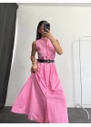 Windy Kemerli Elbise - Pembe