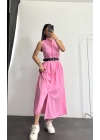 Windy Kemerli Elbise - Pembe