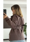 Xenia Aksesuarlı Trençkot -Kahve