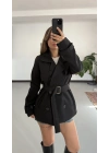 Xenia Aksesuarlı Trençkot - Siyah