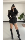 Xenia Aksesuarlı Trençkot - Siyah