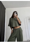 Yelda Crop Takım - Haki