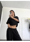 Yelda Crop Takım - Siyah