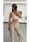 Yılan Desenli Wide Leg Jean