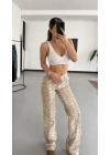 Yılan Desenli Wide Leg Jean