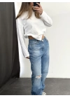 Yırtık Boyfriend Jean