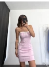 Yulia Mini Elbise - Pembe