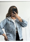 Zoey Kapüşonlu Kot Ceket