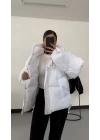 Zr Oversize Puffer Mont - Beyaz