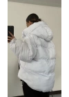 Zr Oversize Puffer Mont - Beyaz
