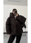 Zr Oversize Puffer Mont - Kahve